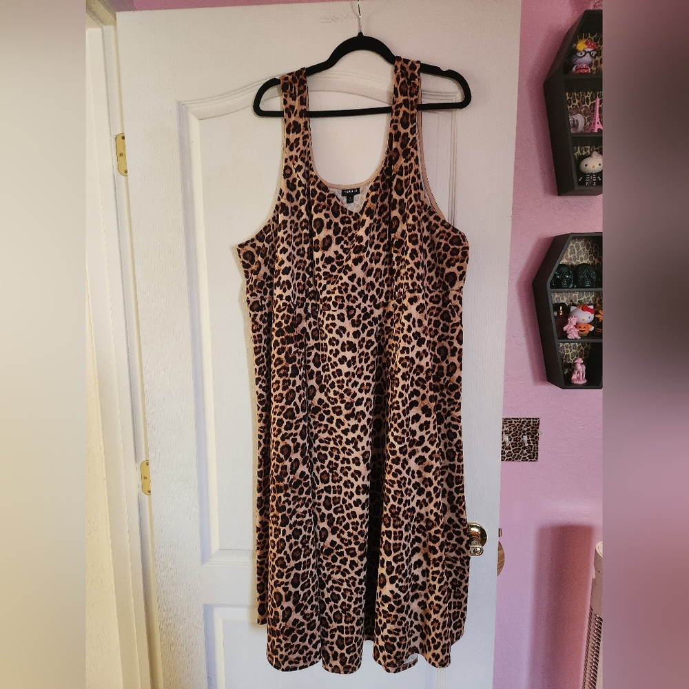 Torrid Size 6 Leopard Print Midi Dress Plus Size Like New Condition